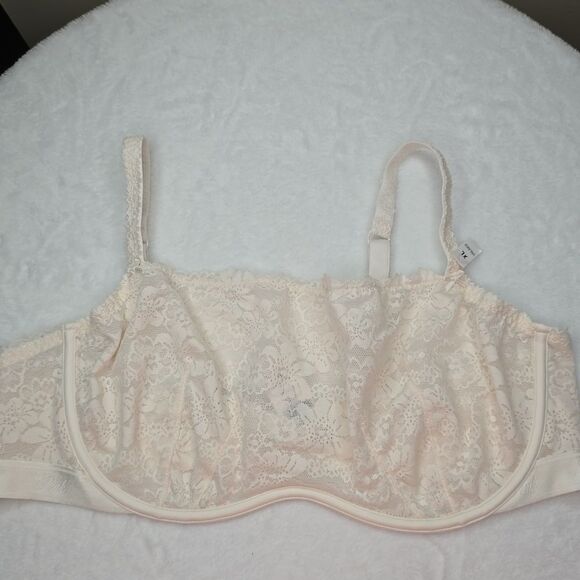 1272 NWT Wink Unlined Scoop Bra Sz XL Cream - Picture 2 of 5